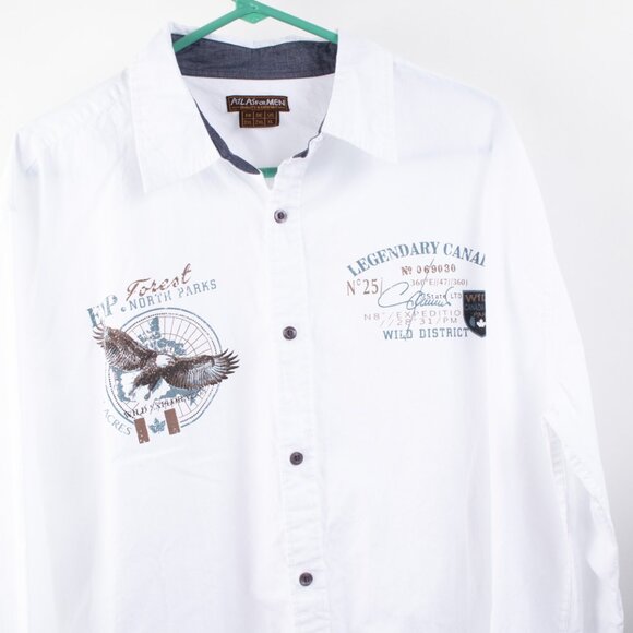 Atlas For Men Canada National Parks Wild District Men's XL White Long Sleeve - Picture 3 of 7